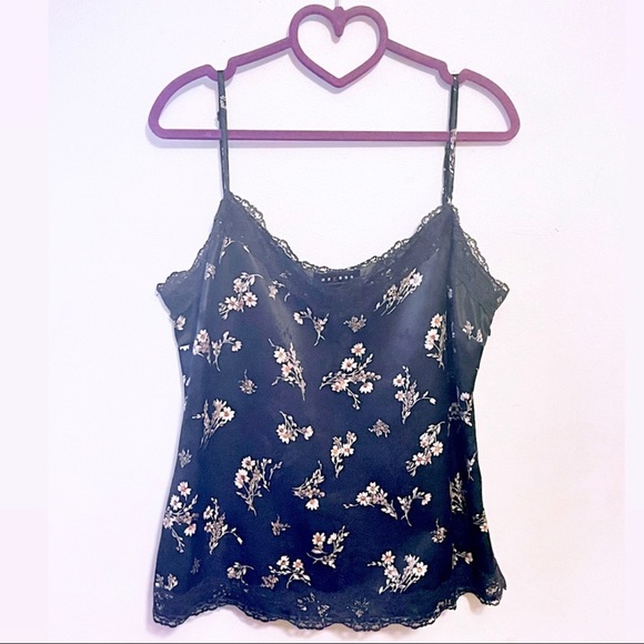Vintage Liz Claiborne Camisole Lingerie Top background is black - Picture 1 of 8